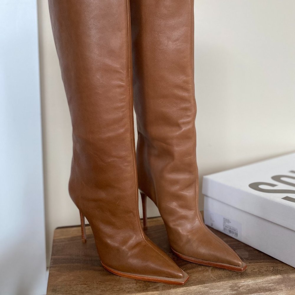 SCHUTZ Maryana Welt Boot, Caramel Leather in box (Worn once)
